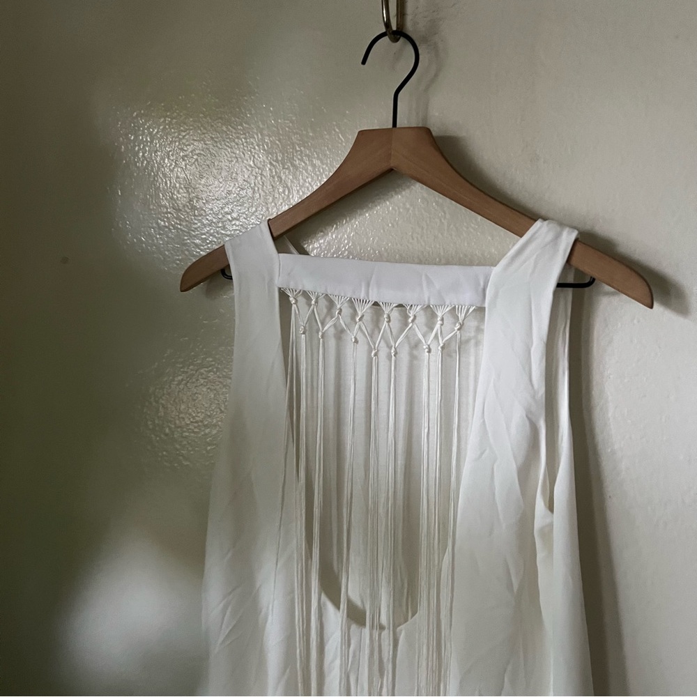 Lulus | Feeling Fierce Ivory Fringe Shift Dress - Picture 5 of 7